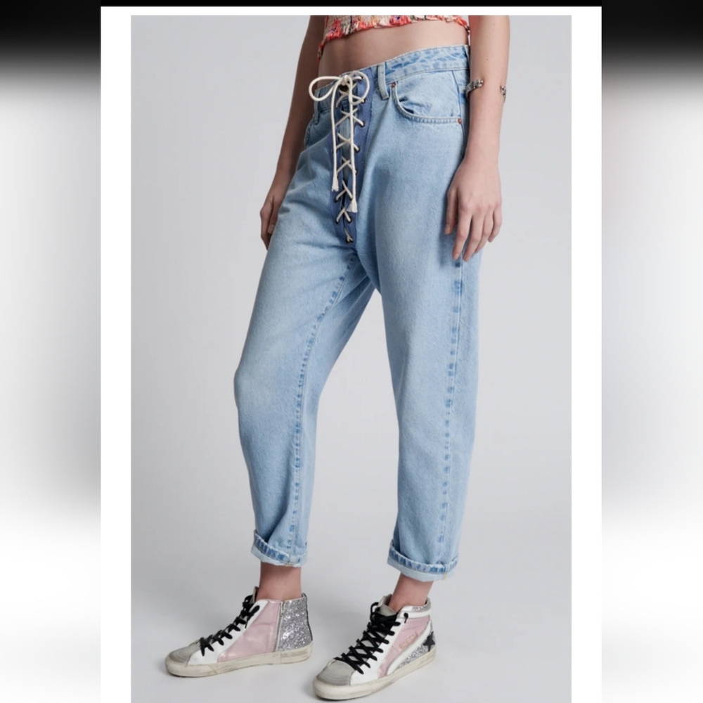 NWT One Teaspoon Best Blue Laced Bandits Relaxed Jean Size 31